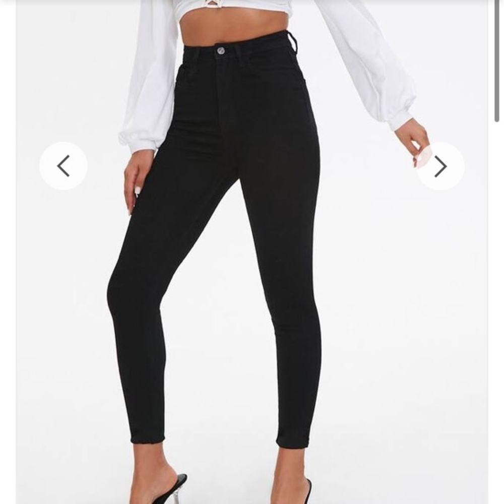 Forever 21 black jeans Fairfax crop